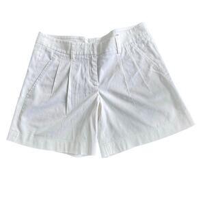 AKRIS * PUNTO Ivory Pleated High- Rise‎ 6" Bermuda Shorts Women's Sz US 8 FR 40
